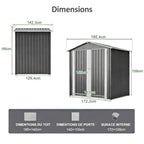 Abri de Jardin en métal - 185 x 172 x 129cm