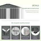 Abri de Jardin en métal - 185 x 172 x 129cm