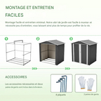 Abri de Jardin en métal - 185 x 172 x 129cm