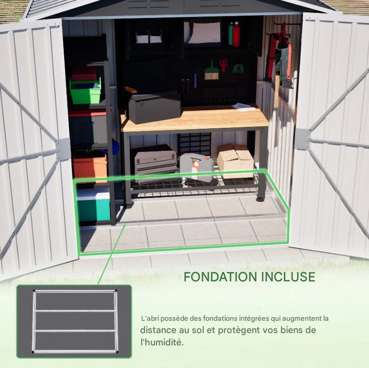 Abri de Jardin en métal - 185 x 172 x 129cm